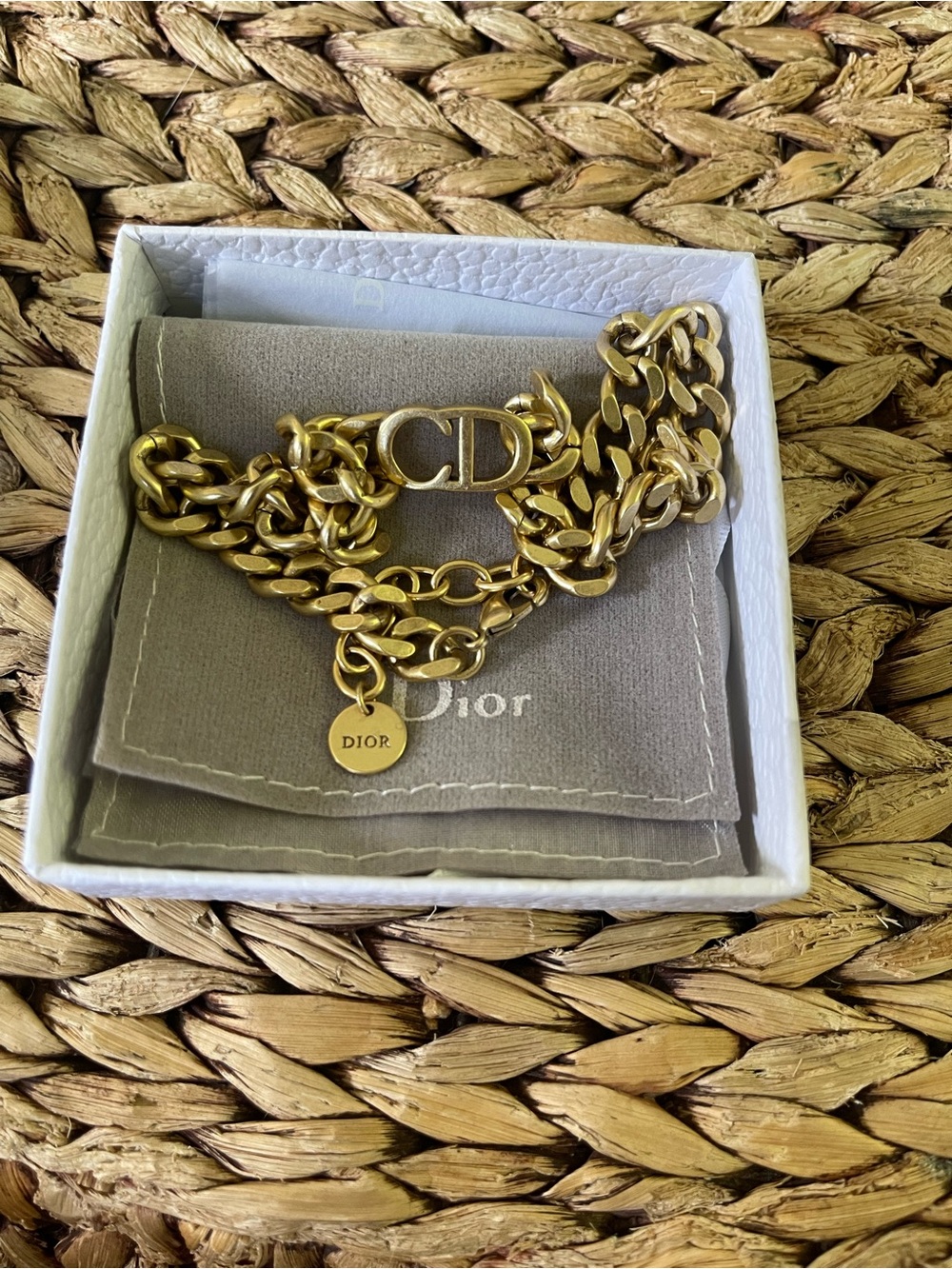 Dior Gold CD Charm Chain Choker